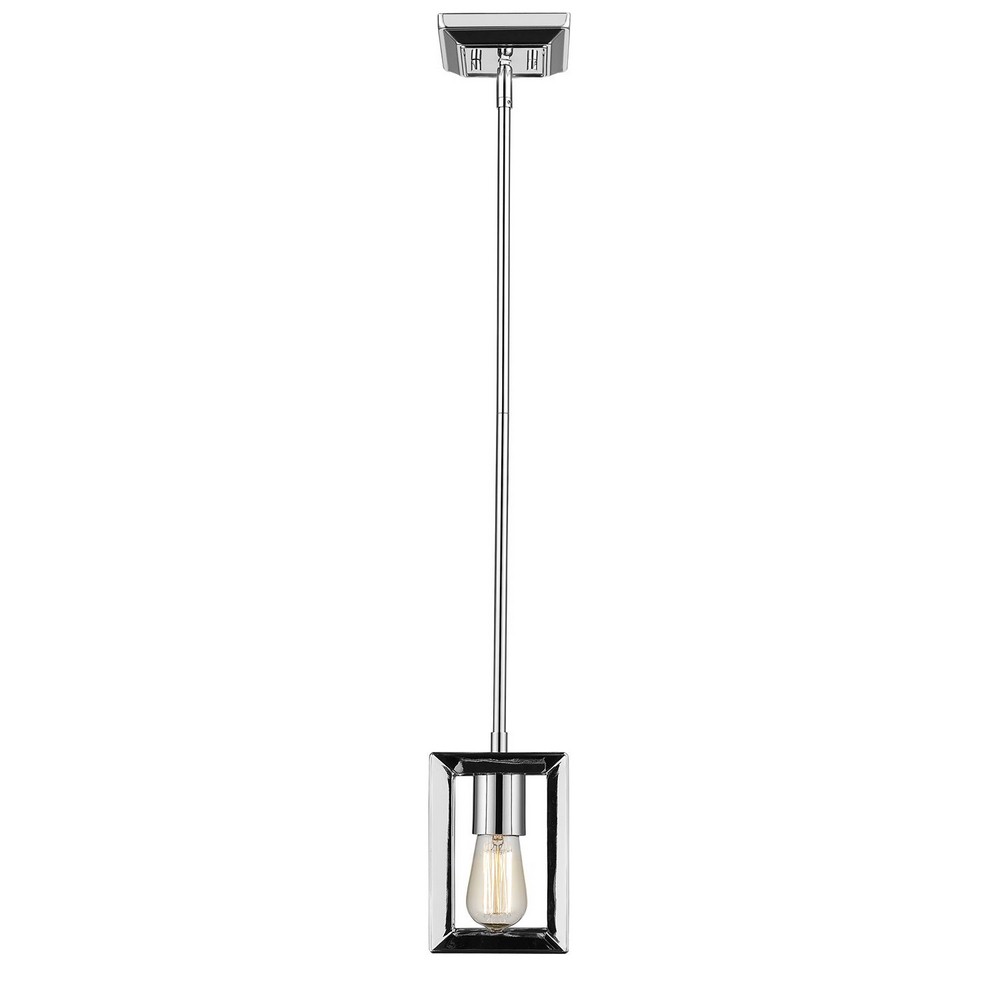 Golden Lighting-2074-M1L CH-Smyth - 1 Light Mini Pendant in Contemporary style - 10.25 Inches high by 5 Inches wide   Chrome Finish